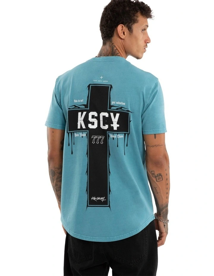 Ritualistic Dual Curved Tee in Green image 1