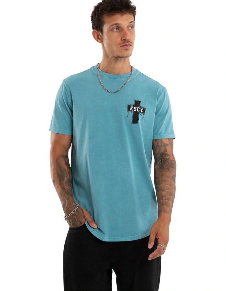 Ritualistic Dual Curved Tee in Green image 2