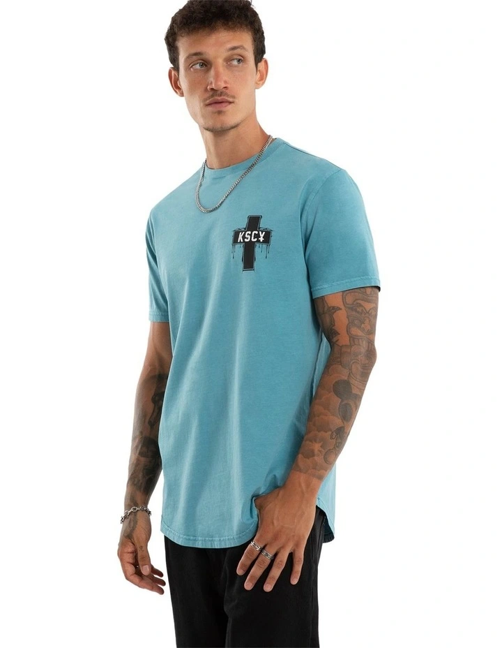 Ritualistic Dual Curved Tee in Green image 3