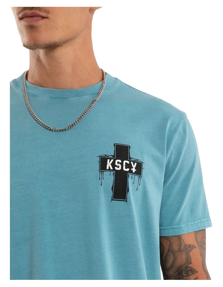 Ritualistic Dual Curved Tee in Green image 4