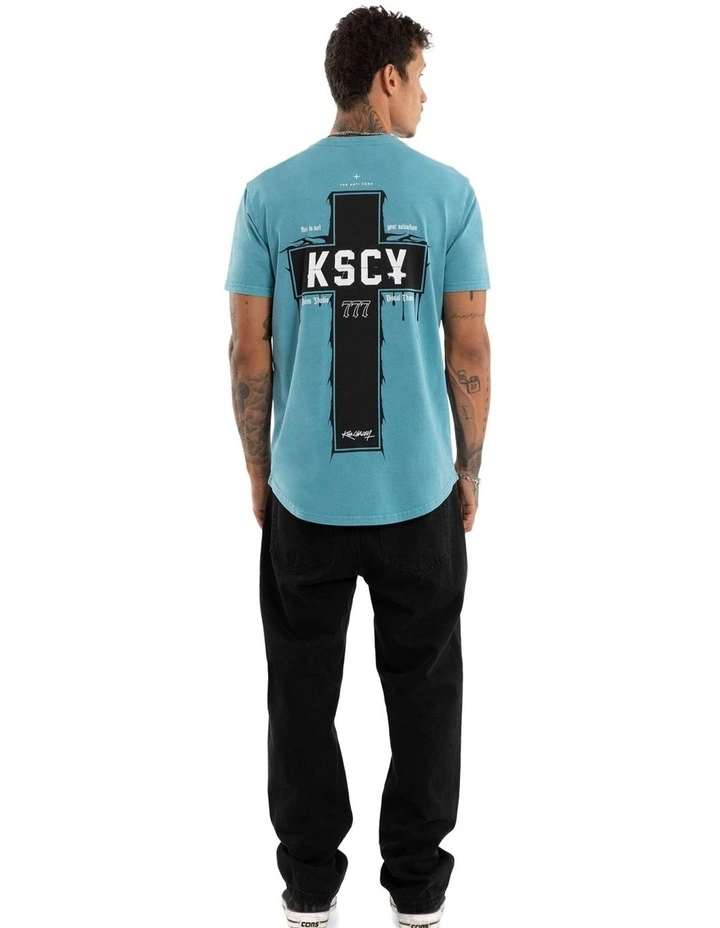 Ritualistic Dual Curved Tee in Green image 5