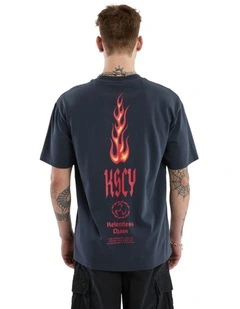 Meteor Box Fit Tee in Pigment Vulcan
