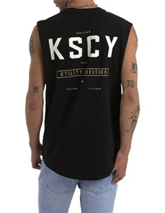 Division Dual Curved Muscle Tee in Black