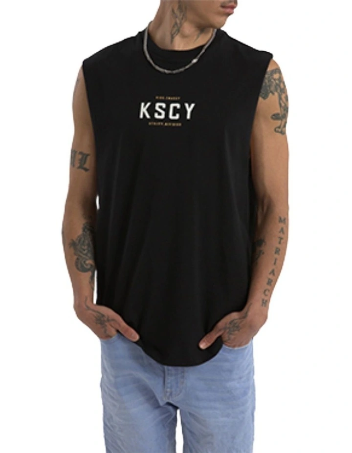 Division Dual Curved Muscle Tee in Black image 2