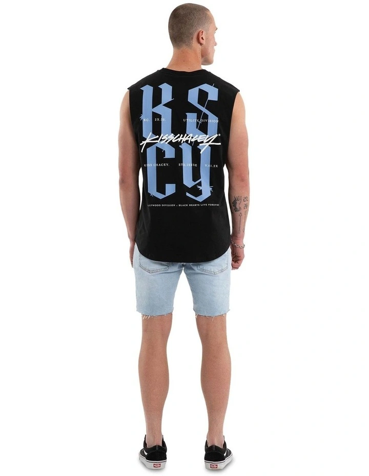 Traditional Dual Curved Muscle Tee in Black image 5