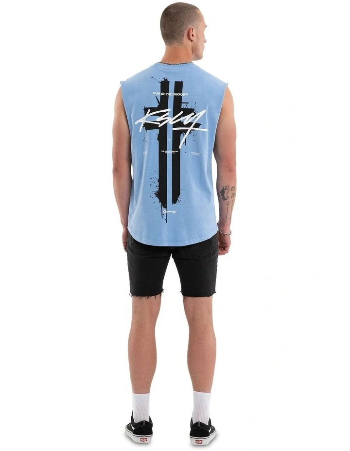 Letdown Dual Curved Muscle Tee in Pigment Vista Blue image 5