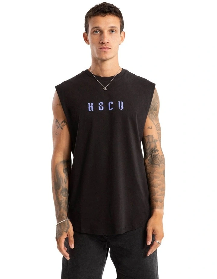 Surplus Dual Curved Muscle Tee in Jet Black image 2