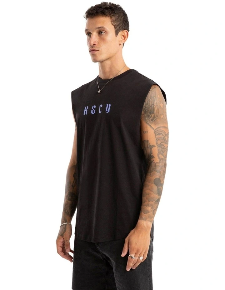 Surplus Dual Curved Muscle Tee in Jet Black image 3