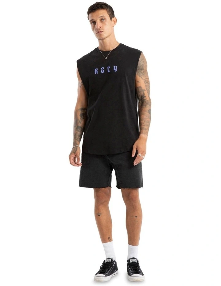 Surplus Dual Curved Muscle Tee in Jet Black image 5