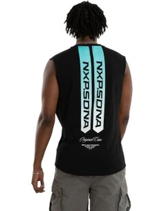 Ultimate Dual Curved Muscle Tee in Black