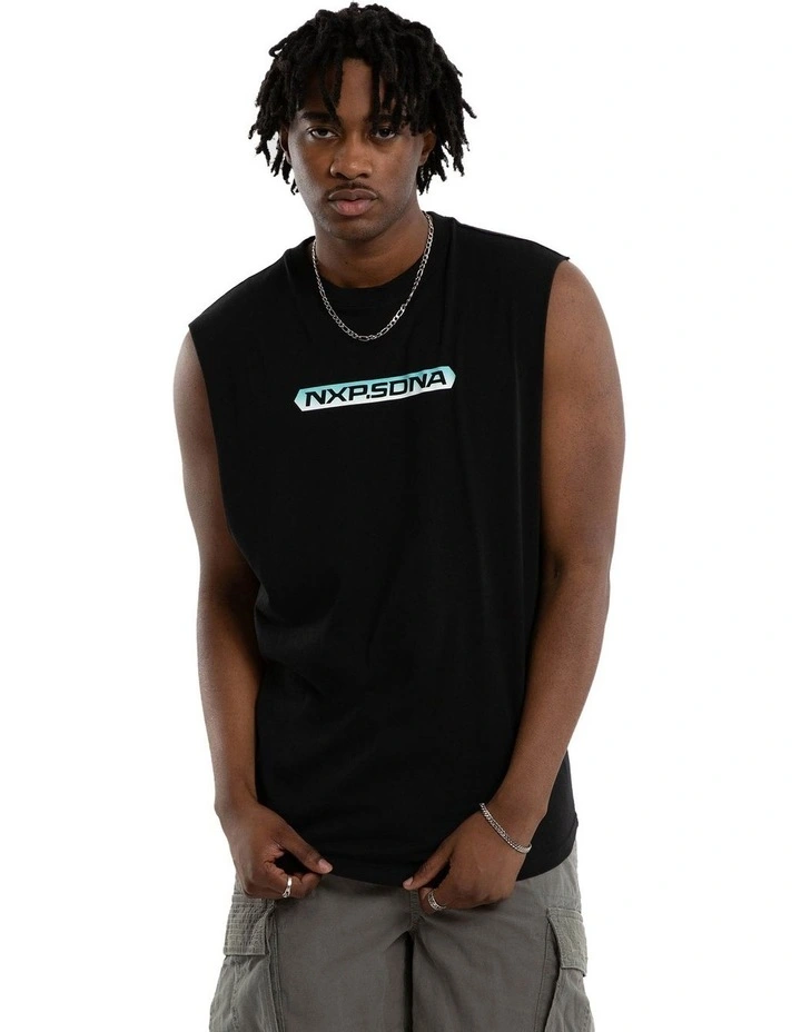 Ultimate Dual Curved Muscle Tee in Black image 2