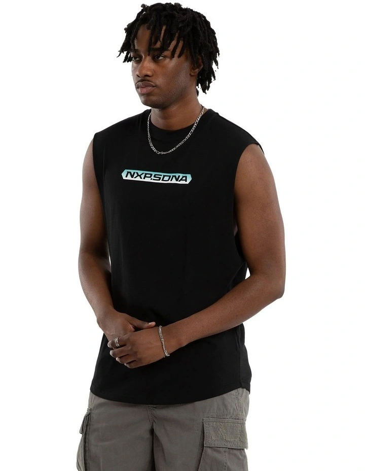 Ultimate Dual Curved Muscle Tee in Black image 3