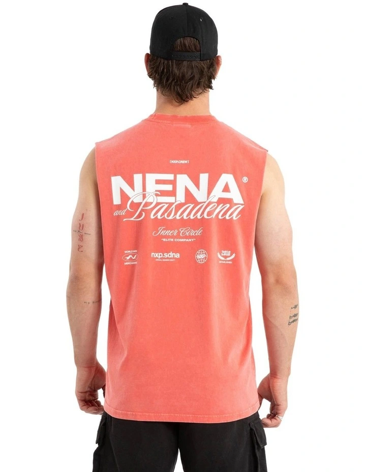 Demand Relaxed Muscle Tee in Acid Wash Cayenne image 1