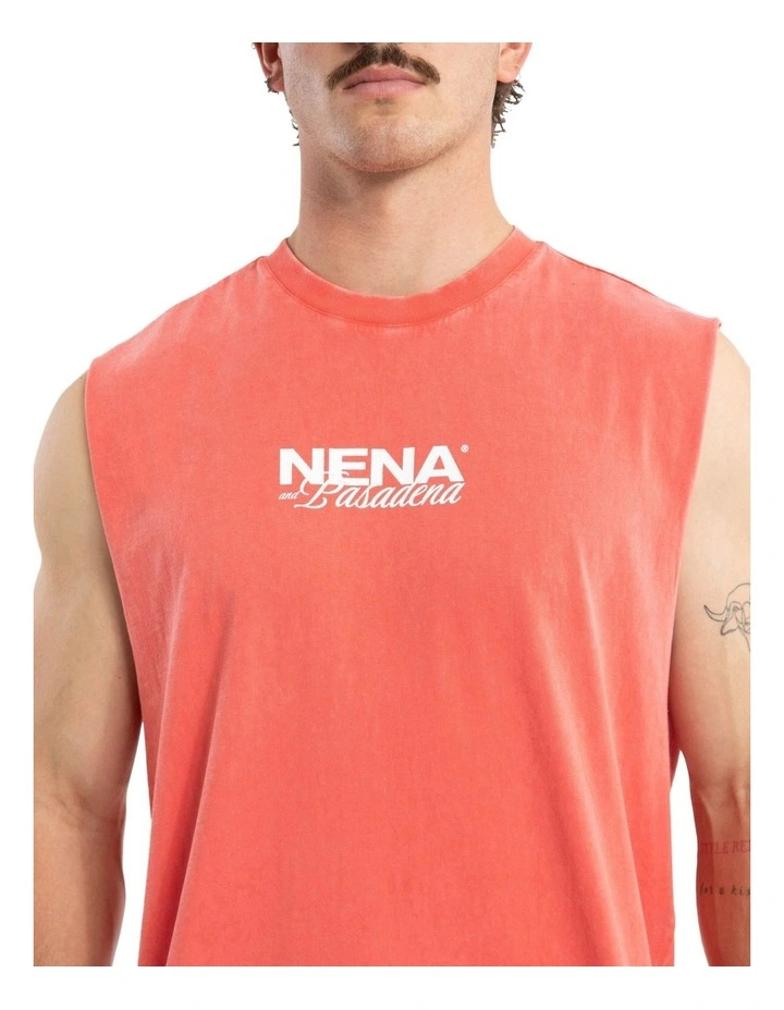 Demand Relaxed Muscle Tee in Acid Wash Cayenne image 4