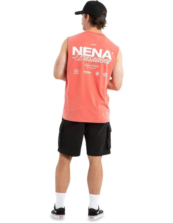 Demand Relaxed Muscle Tee in Acid Wash Cayenne image 5