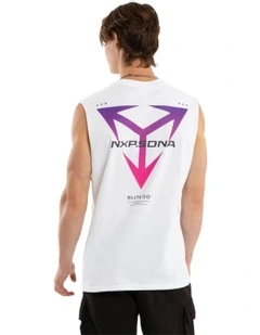 Finest Relaxed Muscle Tank in White