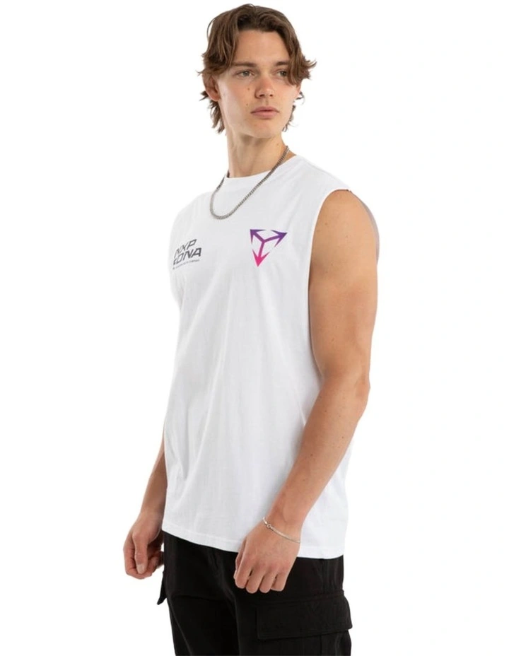 Finest Relaxed Muscle Tank in White image 2