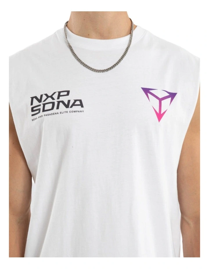 Finest Relaxed Muscle Tank in White image 3