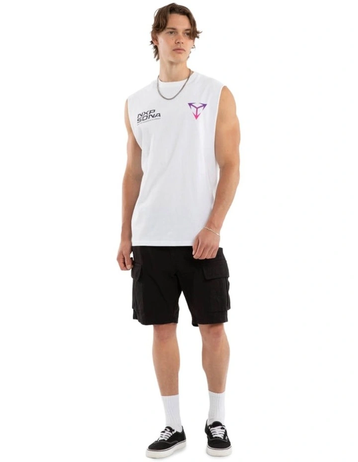 Finest Relaxed Muscle Tank in White image 5