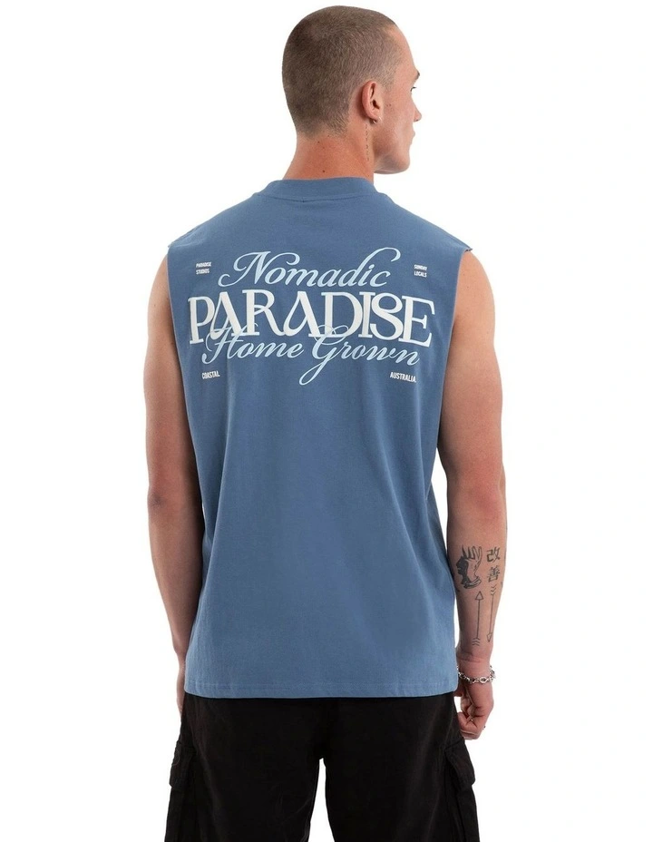 Home Grown Street Muscle T-shirt in Blue image 1