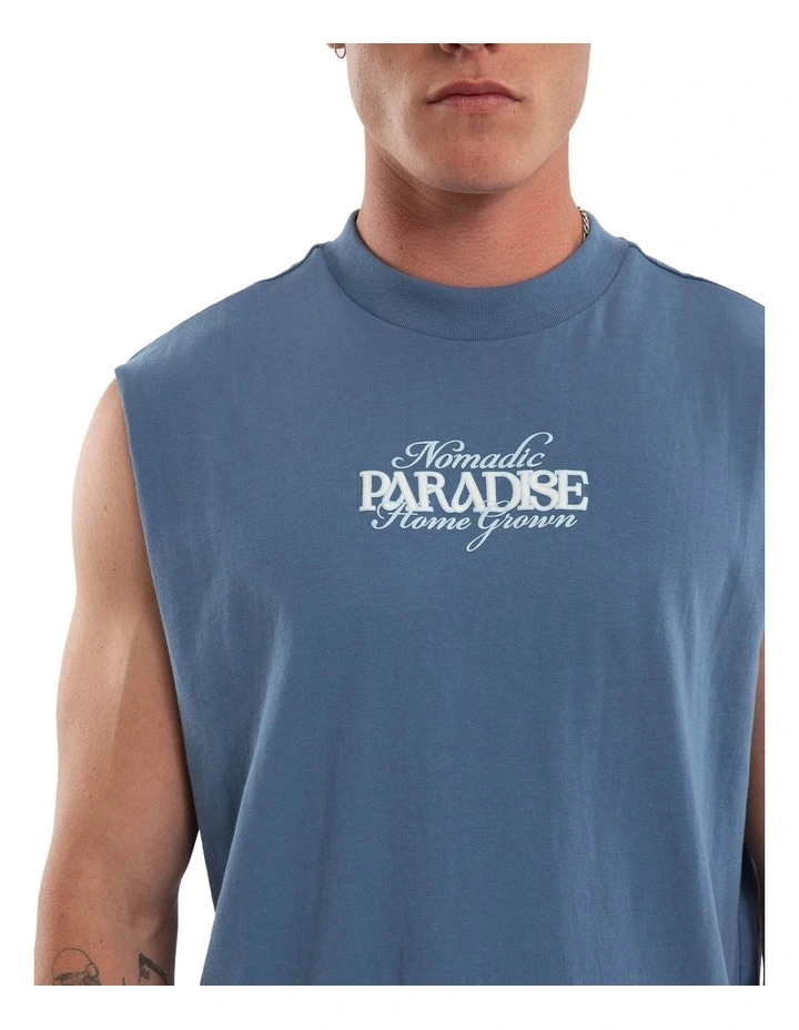 Home Grown Street Muscle T-shirt in Blue image 4