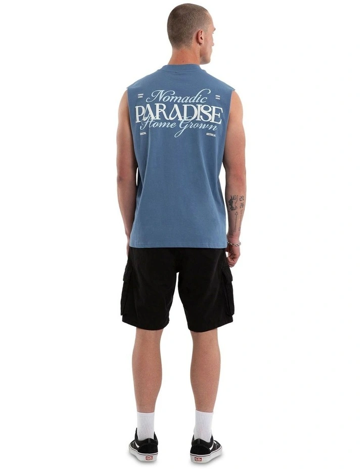 Home Grown Street Muscle T-shirt in Blue image 5