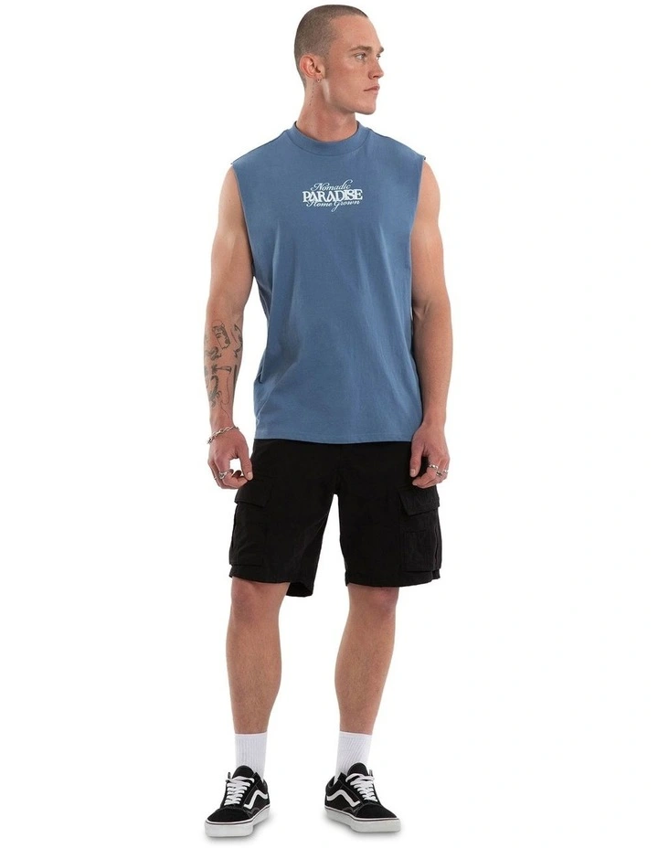 Home Grown Street Muscle T-shirt in Blue image 6