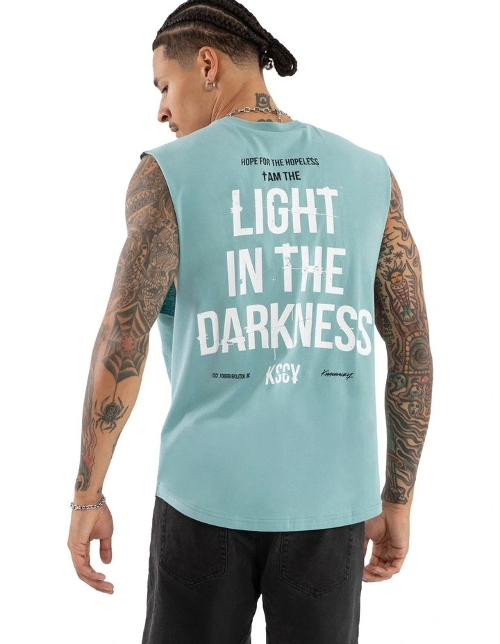 Story Dual Curved Muscle Tee in Green image 1