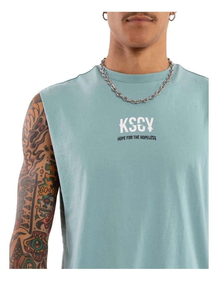 Story Dual Curved Muscle Tee in Green image 4