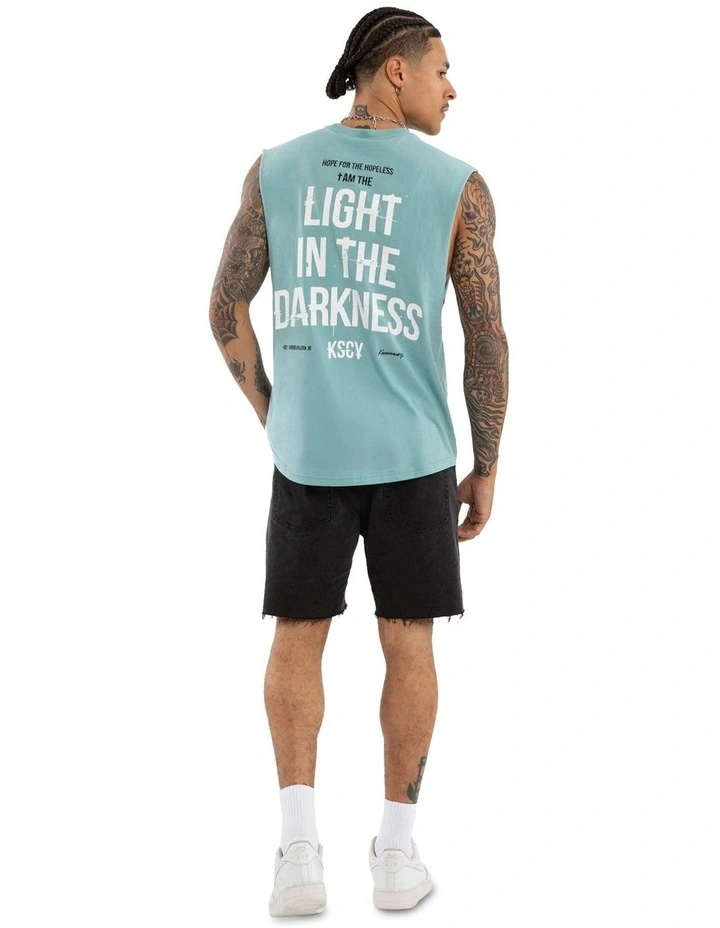 Story Dual Curved Muscle Tee in Green image 5