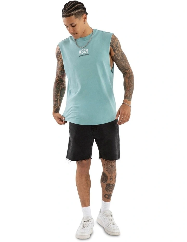 Story Dual Curved Muscle Tee in Green image 6
