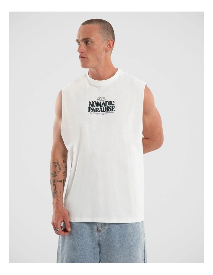 Enjoy Relaxed Muscle T-shirt in White image 2