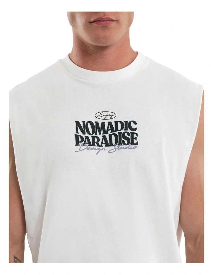 Enjoy Relaxed Muscle T-shirt in White image 4