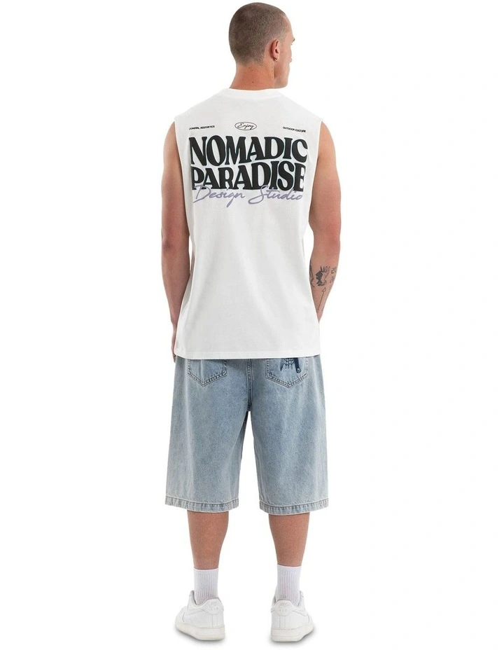 Enjoy Relaxed Muscle T-shirt in White image 5
