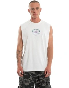 Seashore Relaxed Muscle T- shirt in White