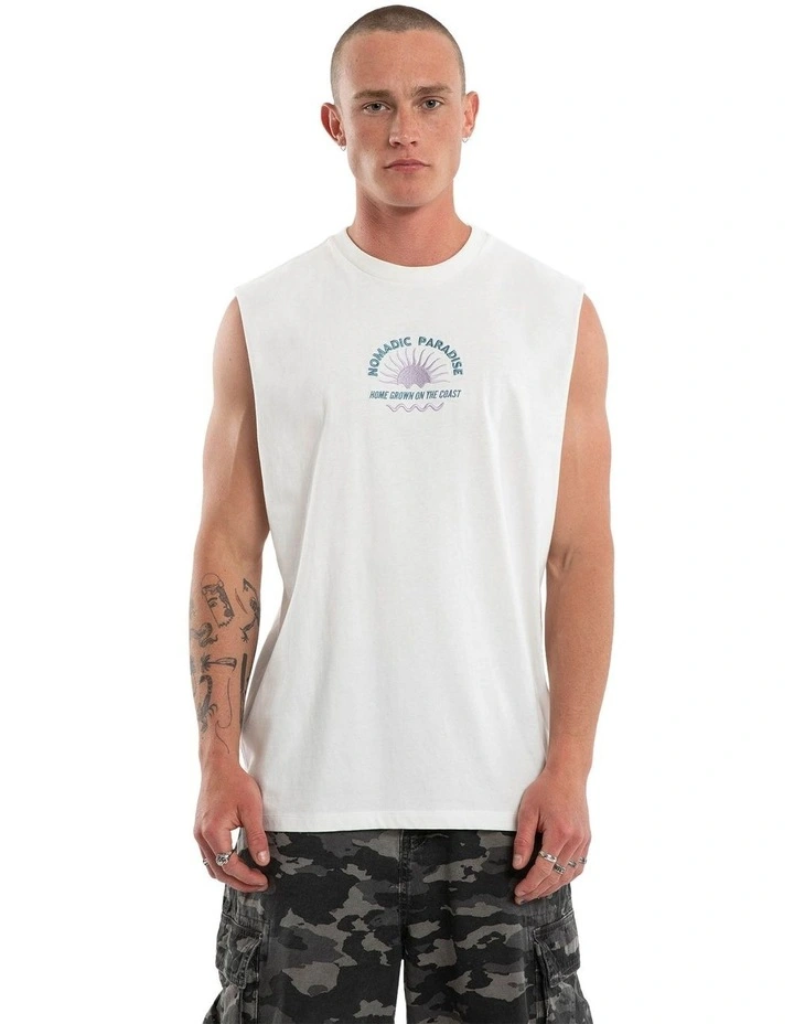 Seashore Relaxed Muscle T- shirt in White image 1