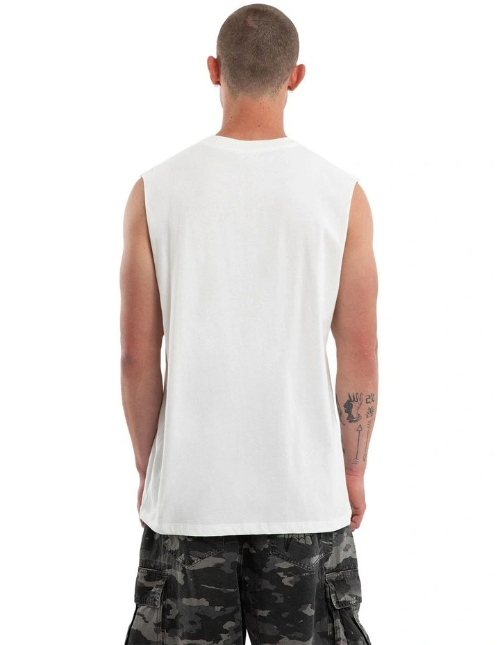 Seashore Relaxed Muscle T- shirt in White image 2
