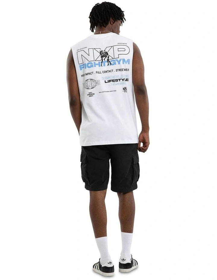 Script Relaxed Muscle T-shirt in White image 2