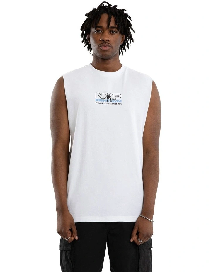 Script Relaxed Muscle T-shirt in White image 3