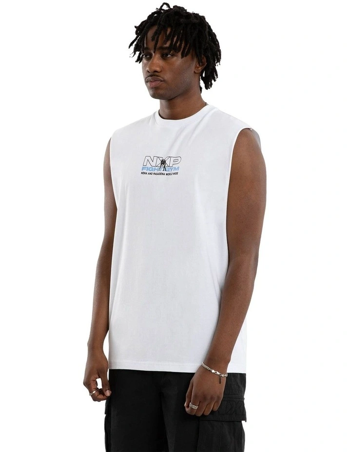 Script Relaxed Muscle T-shirt in White image 4