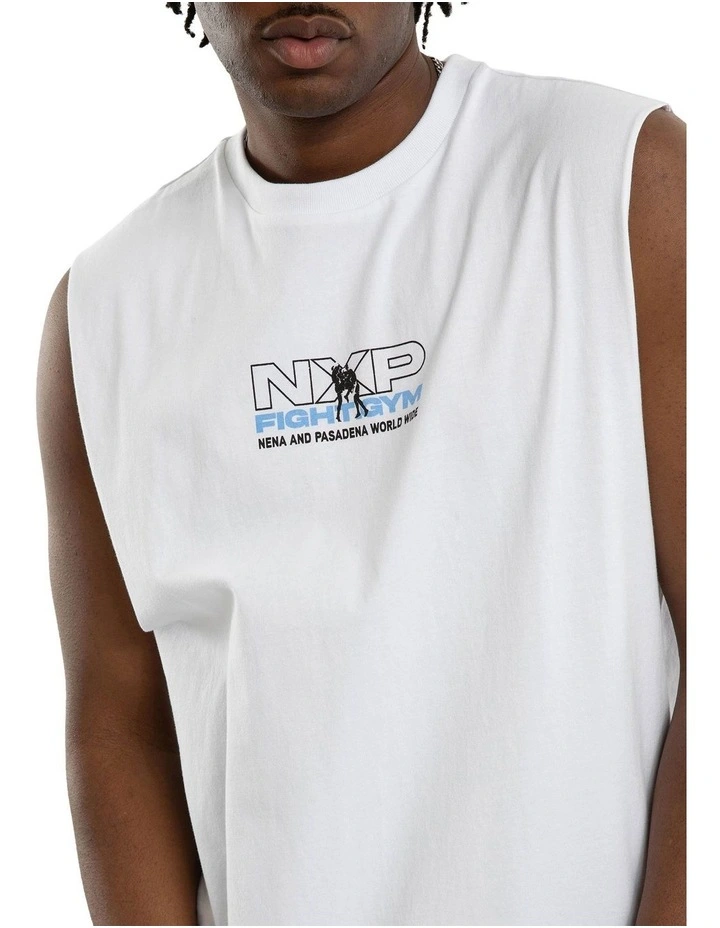 Script Relaxed Muscle T-shirt in White image 5