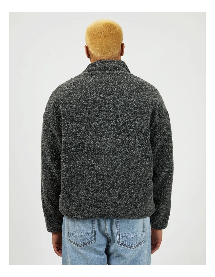 Melange Polar Jacket in Charcoal image 2
