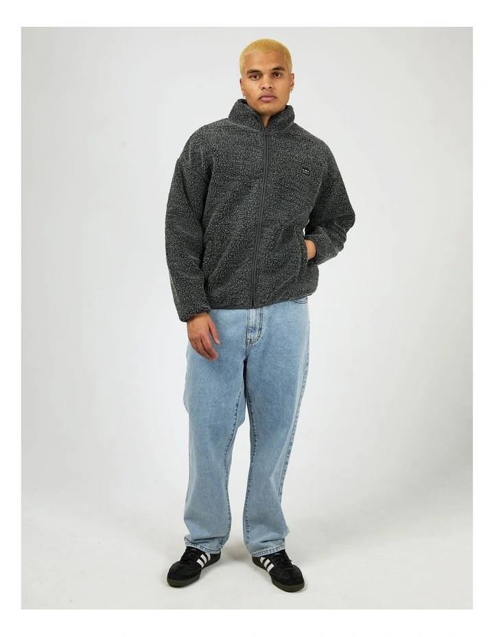 Melange Polar Jacket in Charcoal image 5