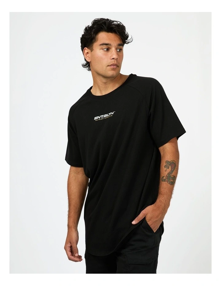 Pace Raglan Tee in Black image 3