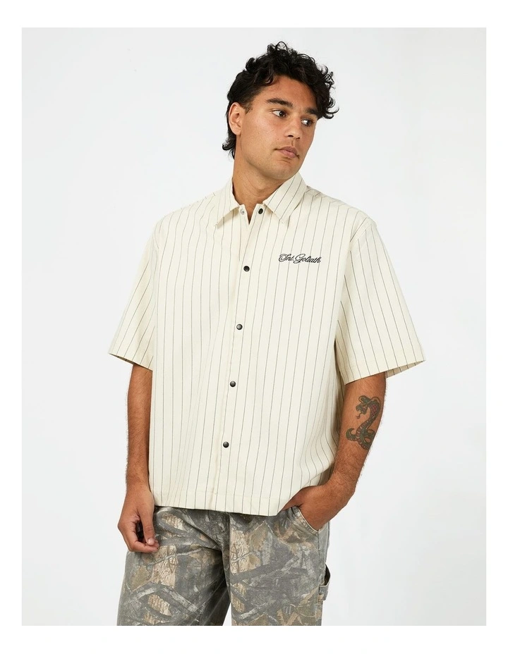 Mia Short Sleeve Shirt in Beige image 3