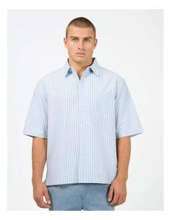 Saville Stripe Shirt in Blue