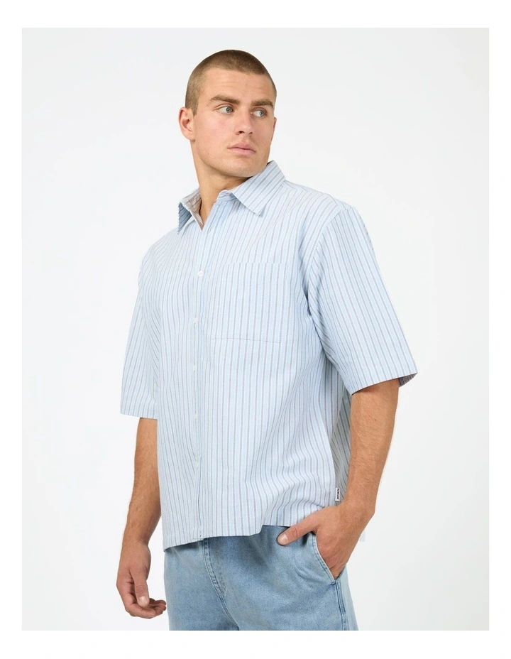 Saville Stripe Shirt in Blue image 3