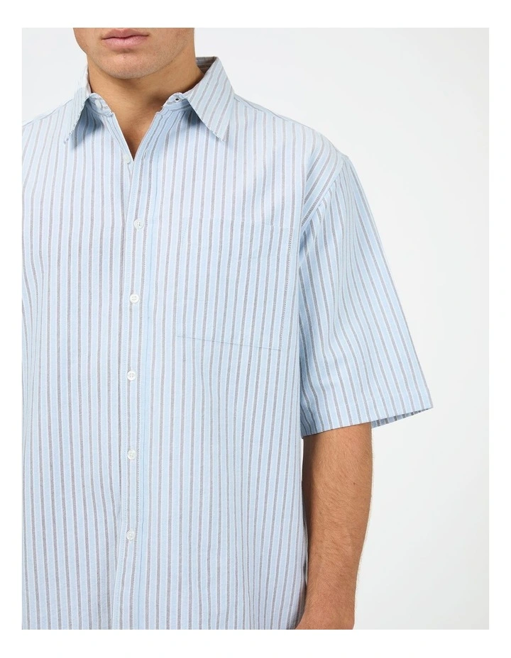 Saville Stripe Shirt in Blue image 4