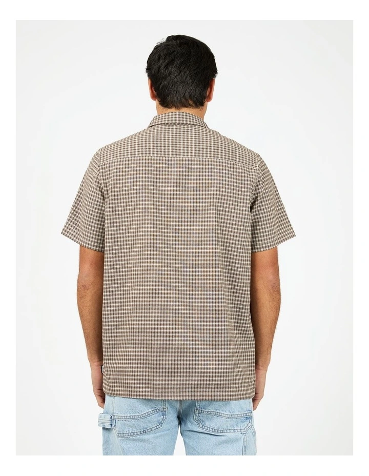 Steps Check Short Sleeve Shirt in Brown image 2