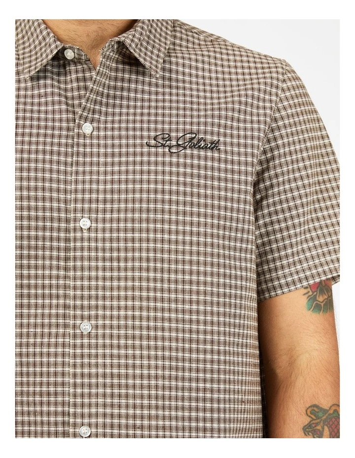 Steps Check Short Sleeve Shirt in Brown image 4